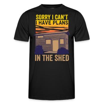 Ich Kann Nicht Ich Habe Pläne Im Schuppen Sorry - Männer Funktions-T-Shirt - Schwarz - Vorne - AI Model Male 178 dark (178cm)