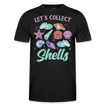 Let's Collect Shells Shell Shell Collector - Men's Functional T-Shirt - black - Front - AI Model Male 178 dark (178cm)