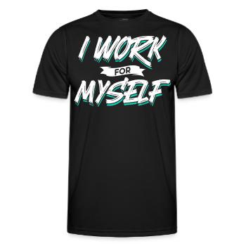 Je travaille pour moi-même fondateur entrepreneur - T-shirt sport Homme - noir - Devant - AI Model Male 178 dark (178cm)