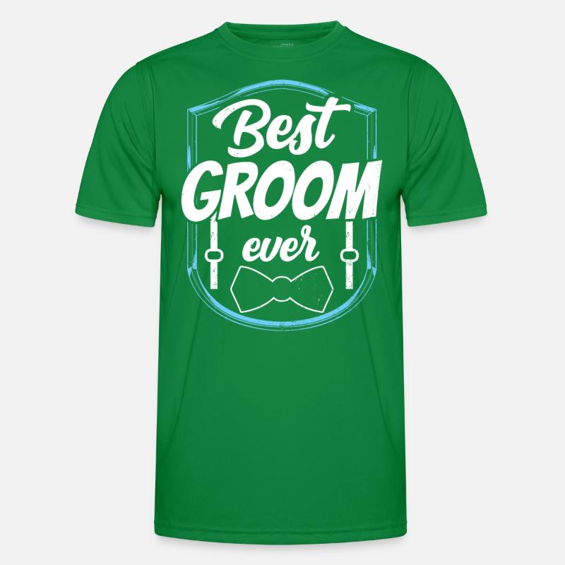 Bedste brudgom nogensinde bryllupsfest Funktionsshirt til herrer