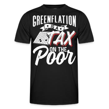Green inflation is a tax for the poor Green - Men's Functional T-Shirt - black - Front - AI Model Male 178 dark (178cm)