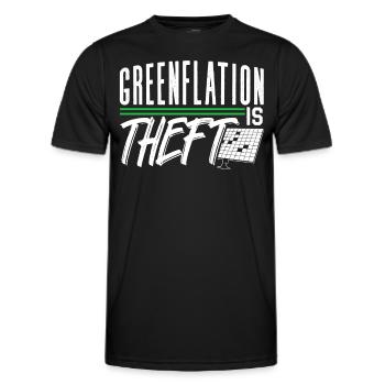 Greenflation is theft green energy inflation - Men's Functional T-Shirt - black - Front - AI Model Male 178 dark (178cm)