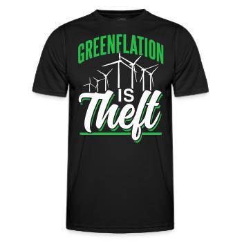 Greenflation is theft inflation energy green - Men's Functional T-Shirt - black - Front - AI Model Male 178 dark (178cm)