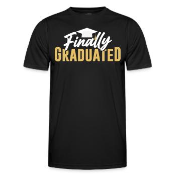 Finally graduated Graduate Graduate - Men's Functional T-Shirt - black - Front - AI Model Male 178 dark (178cm)