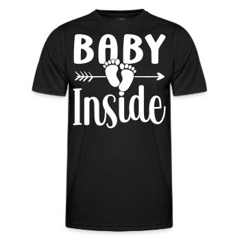 Baby Inside Announcement Pregnant Baby Inside - Men's Functional T-Shirt - black - Front - AI Model Male 178 dark (178cm)