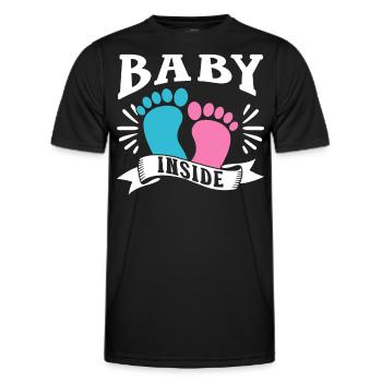 Baby Inside Pregnant Announcement Baby Inside - Men's Functional T-Shirt - black - Front - AI Model Male 178 dark (178cm)