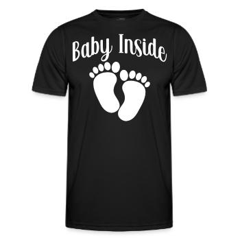 Baby Inside Pregnant Baby Inside Announcement - Men's Functional T-Shirt - black - Front - AI Model Male 178 dark (178cm)