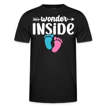 Miracles Inside Baby Inside Cute Pregnant - Men's Functional T-Shirt - black - Front - AI Model Male 178 dark (178cm)