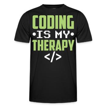 Programmieren Ist Meine Therapie Coder Code Coding - Männer Funktions-T-Shirt - Schwarz - Vorne - AI Model Male 178 dark (178cm)