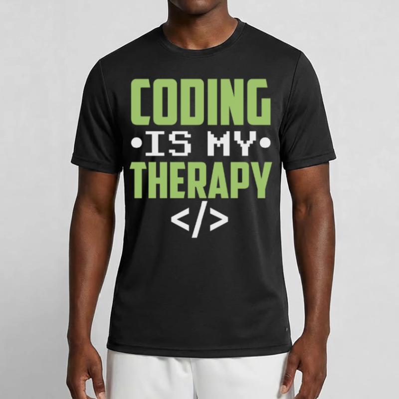 Programming is my therapy Coder Code Coding Men's Functional T-Shirt