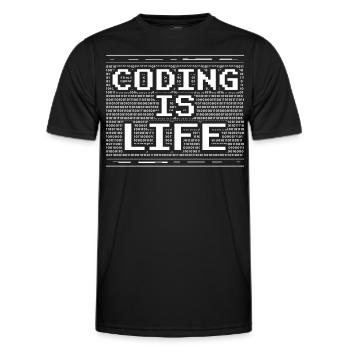 Coding Ist Leben Coder Code Programmierer - Männer Funktions-T-Shirt - Schwarz - Vorne - AI Model Male 178 dark (178cm)