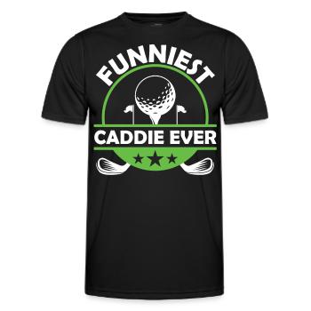The funniest caddy ever Golfing Golf - Men's Functional T-Shirt - black - Front - AI Model Male 178 dark (178cm)