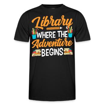 Bibliothek Wo Das Abenteuer Beginnt Bibliothekar - Männer Funktions-T-Shirt - Schwarz - Vorne - AI Model Male 178 dark (178cm)