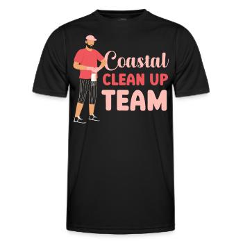 Beach Clean Up Beach Coastal Cleanup Team - Men's Functional T-Shirt - black - Front - AI Model Male 178 dark (178cm)