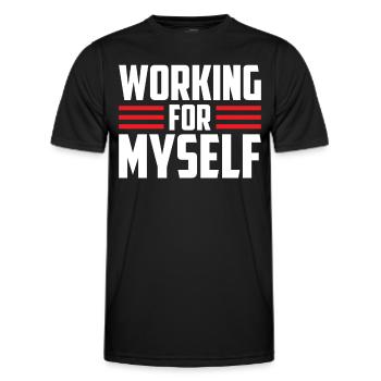 Travailler pour moi-même Fondateur CEO Entrepreneurs - T-shirt sport Homme - noir - Devant - AI Model Male 178 dark (178cm)