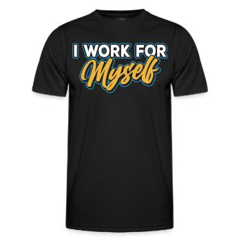 Ich Arbeite Für Mich Selbst Gründer Unternehmer - Männer Funktions-T-Shirt - Schwarz - Vorne - AI Model Male 178 dark (178cm)
