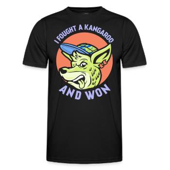 I fought with a kangaroo and won kangaroos - Men's Functional T-Shirt - black - Front - AI Model Male 178 dark (178cm)