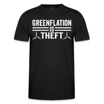 Greenflation is theft energy inflation green - Men's Functional T-Shirt - black - Front - AI Model Male 178 dark (178cm)