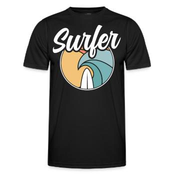 Surfer Planche de surf Surf - T-shirt sport Homme - noir - Devant - AI Model Male 178 dark (178cm)