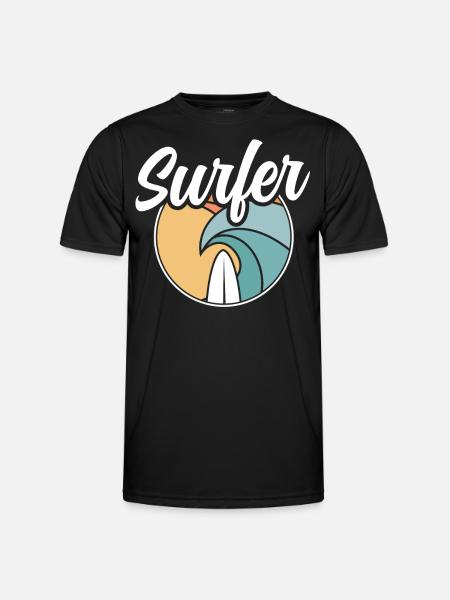 Surfer Surfboard Surfing - Men's Functional T-Shirt - black