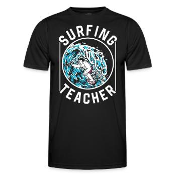 Moniteur de surf Surfer Surfer Planche de surf - T-shirt sport Homme - noir - Devant - AI Model Male 178 dark (178cm)