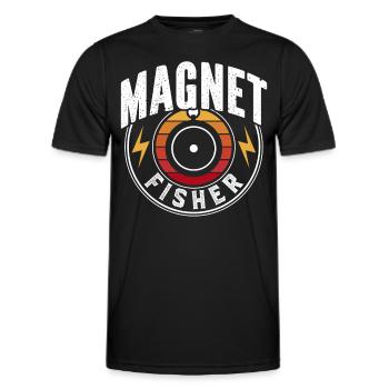 Magnet Fish Magnet Magnetic Fishing - Men's Functional T-Shirt - black - Front - AI Model Male 178 dark (178cm)