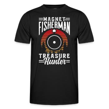 Magnet Fisherman Treasure Hunters Magnet Magnetic Fishing - Men's Functional T-Shirt - black - Front - AI Model Male 178 dark (178cm)