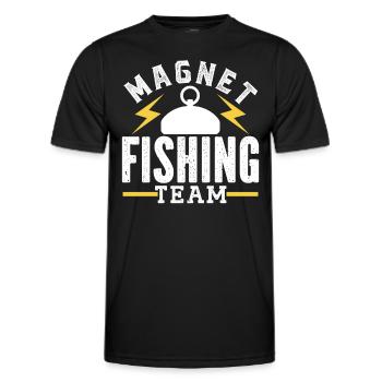Magnet Fishing Team Magnet Fishing Magnet Fishermen - Men's Functional T-Shirt - black - Front - AI Model Male 178 dark (178cm)