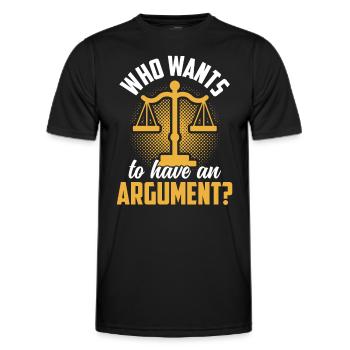 Qui veut argumenter - T-shirt sport Homme - noir - Devant - AI Model Male 178 dark (178cm)
