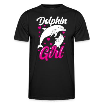 Dauphin Fille Amoureux Dauphins Dauphins Dauphin - T-shirt sport Homme - noir - Devant - AI Model Male 178 dark (178cm)