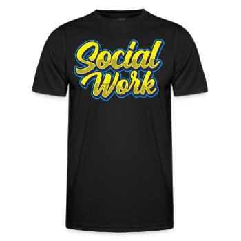 Travail social Travail social Profession de travailleur social - T-shirt sport Homme - noir - Devant - AI Model Male 178 dark (178cm)