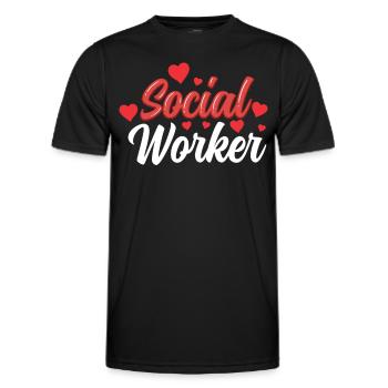 Profession de travailleur social Travail social Travailleur social - T-shirt sport Homme - noir - Devant - AI Model Male 178 dark (178cm)