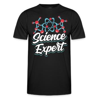 Scientific Expert Science Science - Men's Functional T-Shirt - black - Front - AI Model Male 178 dark (178cm)