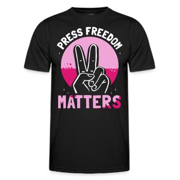 Press freedom is important Press freedom matters - Men's Functional T-Shirt - black - Front - AI Model Male 178 dark (178cm)