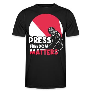 Press freedom is important Press freedom matters - Men's Functional T-Shirt - black - Front - AI Model Male 178 dark (178cm)