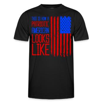 So Sieht Ein Patriotischer Amerikaner Aus USA - Männer Funktions-T-Shirt - Schwarz - Vorne - AI Model Male 178 dark (178cm)