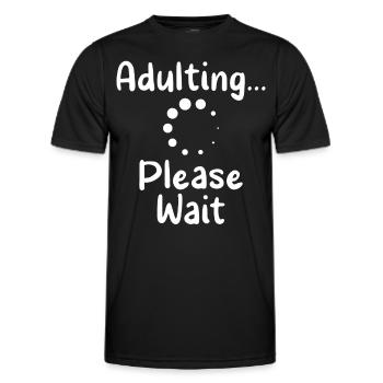 grow up please wait puberty birthday - Men's Functional T-Shirt - black - Front - AI Model Male 178 dark (178cm)