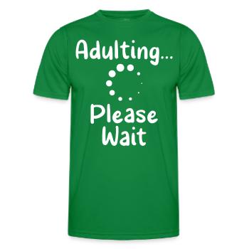 Grandir s’il vous plaît attendre la puberté anniversaire - T-shirt sport Homme - vert - Devant - AI Model Male 178 dark (178cm)