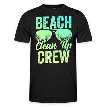 Beach Clean Up Team Beach Cleaning Beach - Men's Functional T-Shirt - black - Front - AI Model Male 178 dark (178cm)