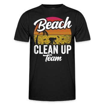 Beach Clean Up Team Beach Cleaning Beach - Men's Functional T-Shirt - black - Front - AI Model Male 178 dark (178cm)