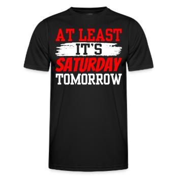 Au moins demain samedi est enfin vendredi - T-shirt sport Homme - noir - Devant - AI Model Male 178 dark (178cm)