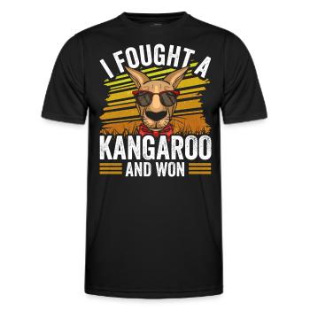 I fought with a kangaroo and won kangaroos - Men's Functional T-Shirt - black - Front - AI Model Male 178 dark (178cm)