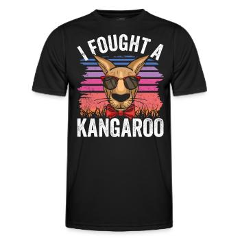 Je me suis battu avec un kangourou animal kangourou kangourou - T-shirt sport Homme - noir - Devant - AI Model Male 178 dark (178cm)