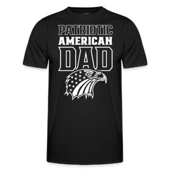 Patriotic American Father Patriot USA US - Men's Functional T-Shirt - black - Front - AI Model Male 178 dark (178cm)