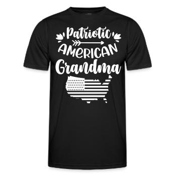Patriotic American Grandmother US Patriot - Men's Functional T-Shirt - black - Front - AI Model Male 178 dark (178cm)