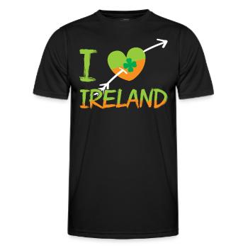 Me encanta Irlanda Día de San Patricio Irlandés Irlandés - Camiseta funcional para hombres - negro - delante - AI Model Male 178 dark (178cm)