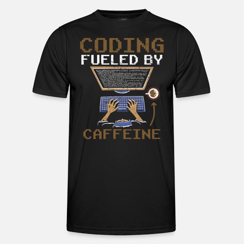 Programming powered by caffeine coding - Men's Functional T-Shirt - black
