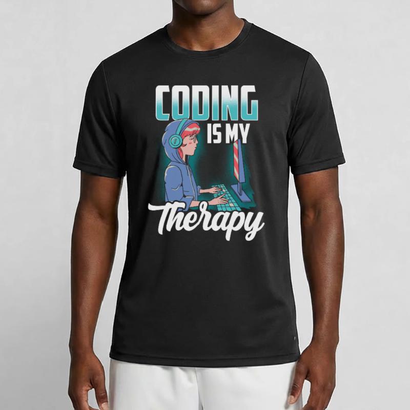Programmieren Ist Meine Therapie Coder Coding Code Männer Funktions-T-Shirt