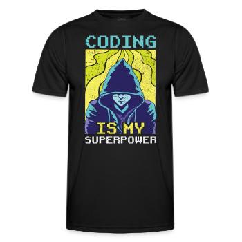 Coding Ist Meine Superkraft Coder Programmierer - Männer Funktions-T-Shirt - Schwarz - Vorne - AI Model Male 178 dark (178cm)