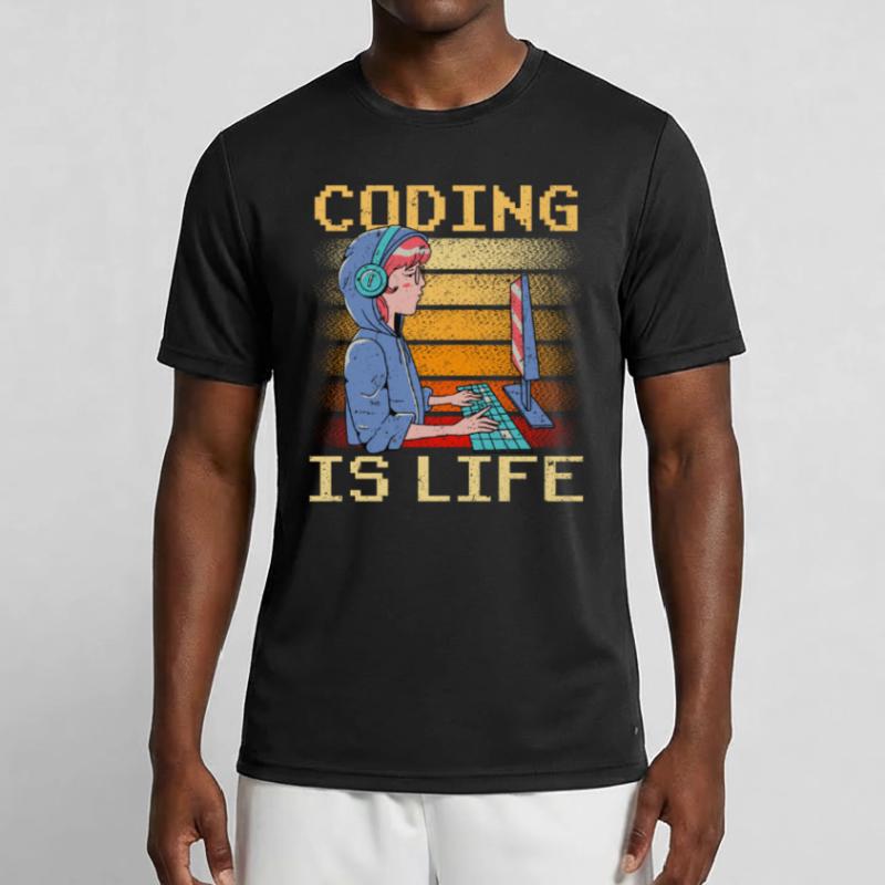 Coding is Life Coder Code Programmer T-shirt sport Homme